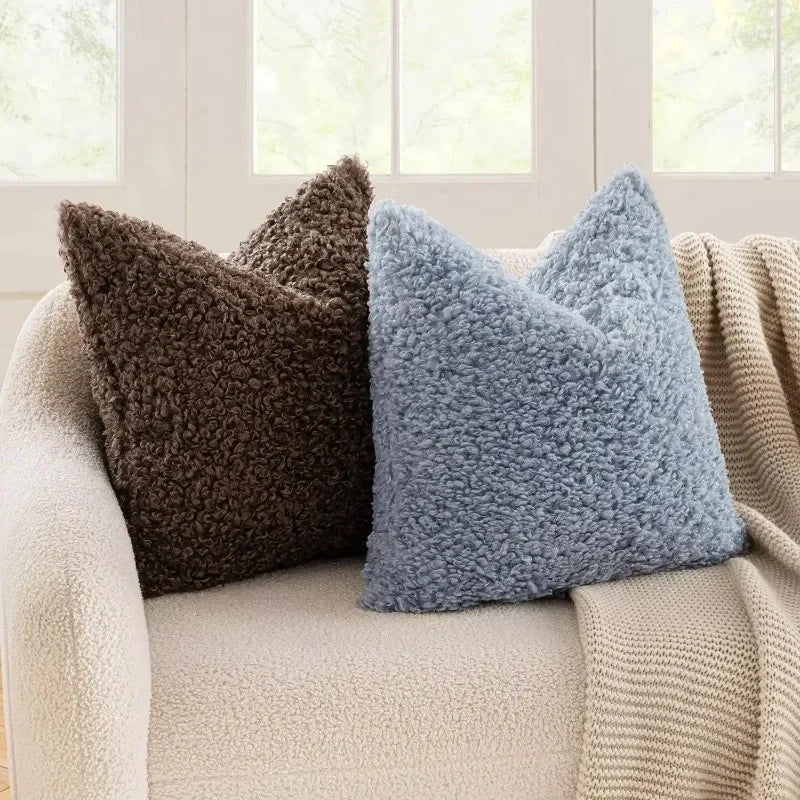 Plush Lamb Fleece Teddy Pillow Cover - Pillow Bay
