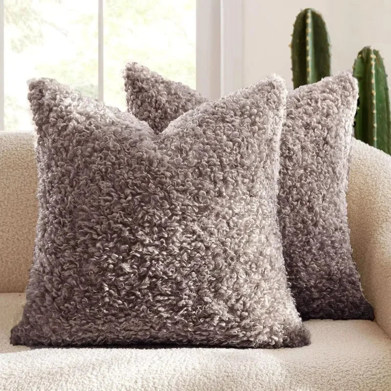 Plush Lamb Fleece Teddy Pillow Cover - Pillow Bay