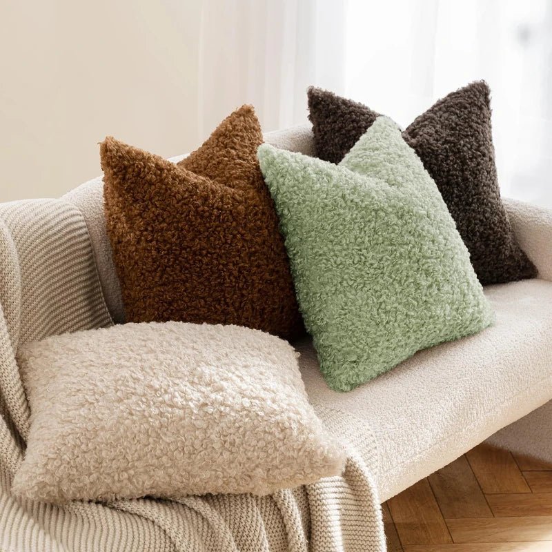 Plush Lamb Fleece Teddy Pillow Cover - Pillow Bay