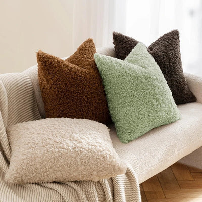 Plush Lamb Fleece Teddy Pillow Cover - Pillow Bay
