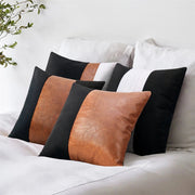 PU Leather Patchwork Pillow Cover - Pillow Bay – image 1