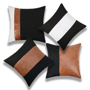 PU Leather Patchwork Pillow Cover - Pillow Bay – image 2
