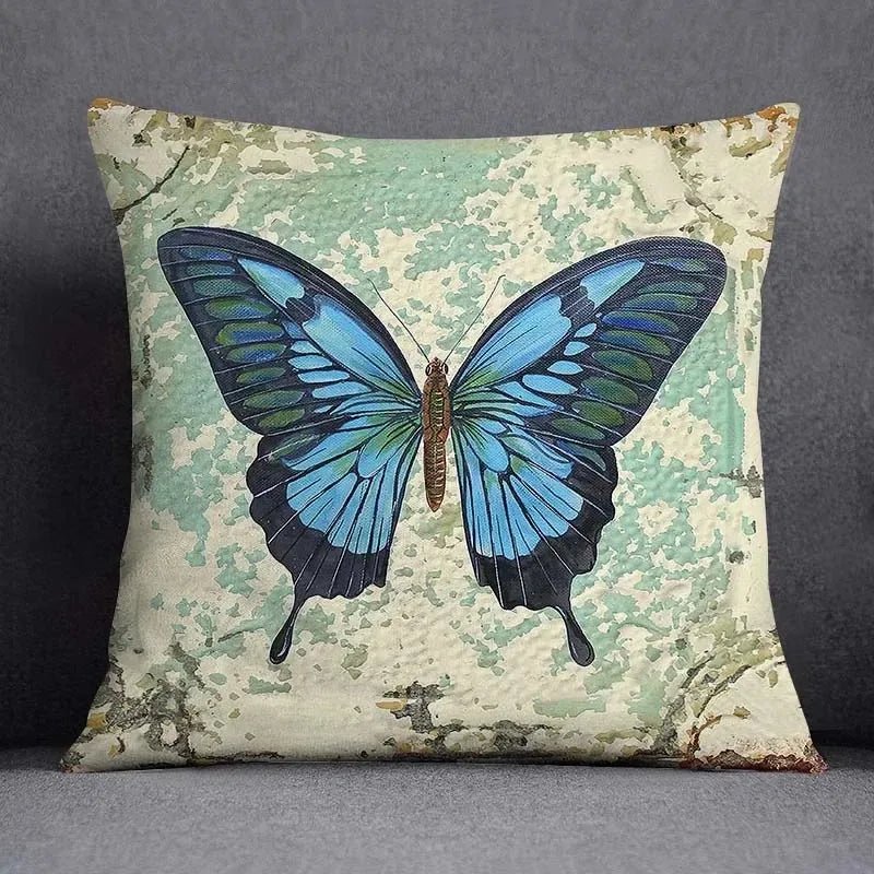 Purple Butterfly Floral Pillow Cover - Pillow Bay