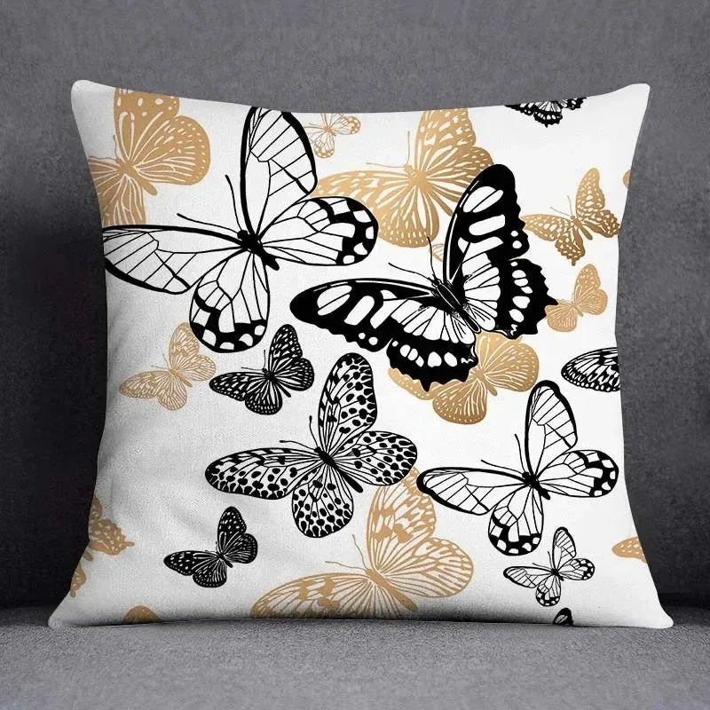 Purple Butterfly Floral Pillow Cover - Pillow Bay