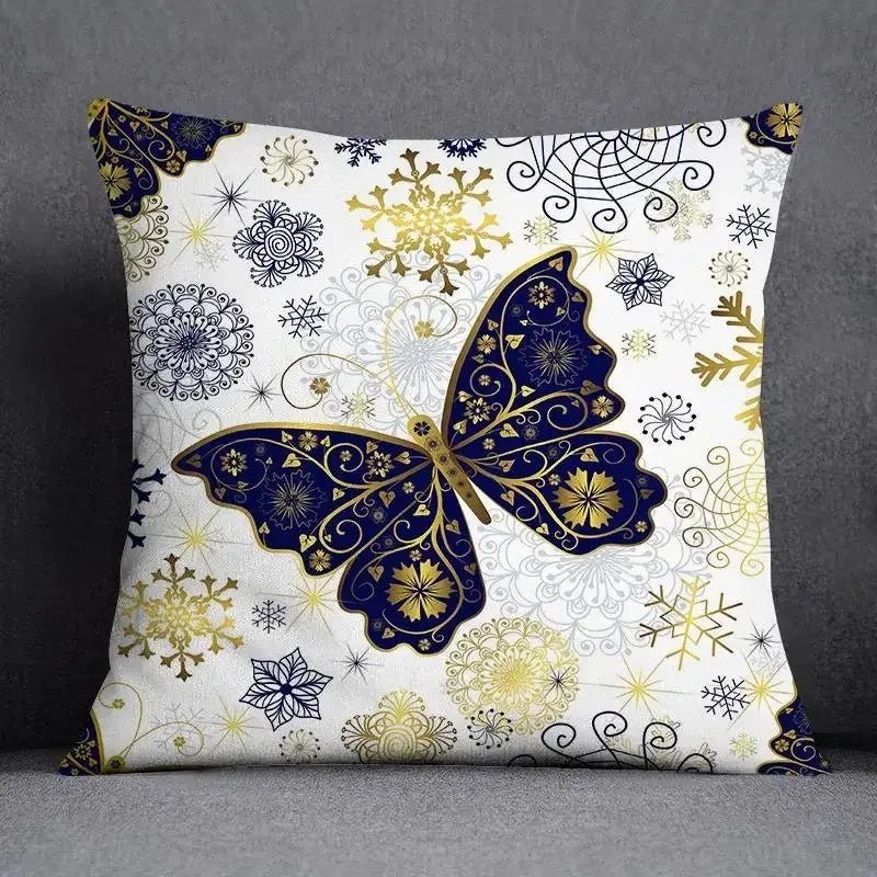 Purple Butterfly Floral Pillow Cover - Pillow Bay
