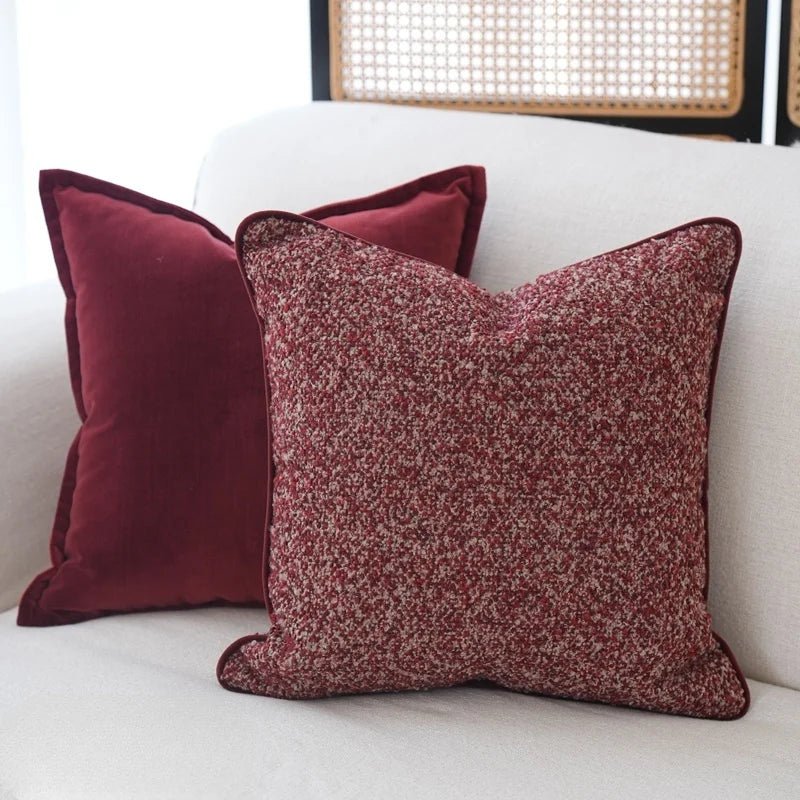 Red Burgundy Velvet Pillow Cover - Pillow Bay