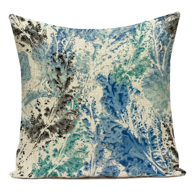 Red Flower Leaf Cushion Cover - Pillow Bay