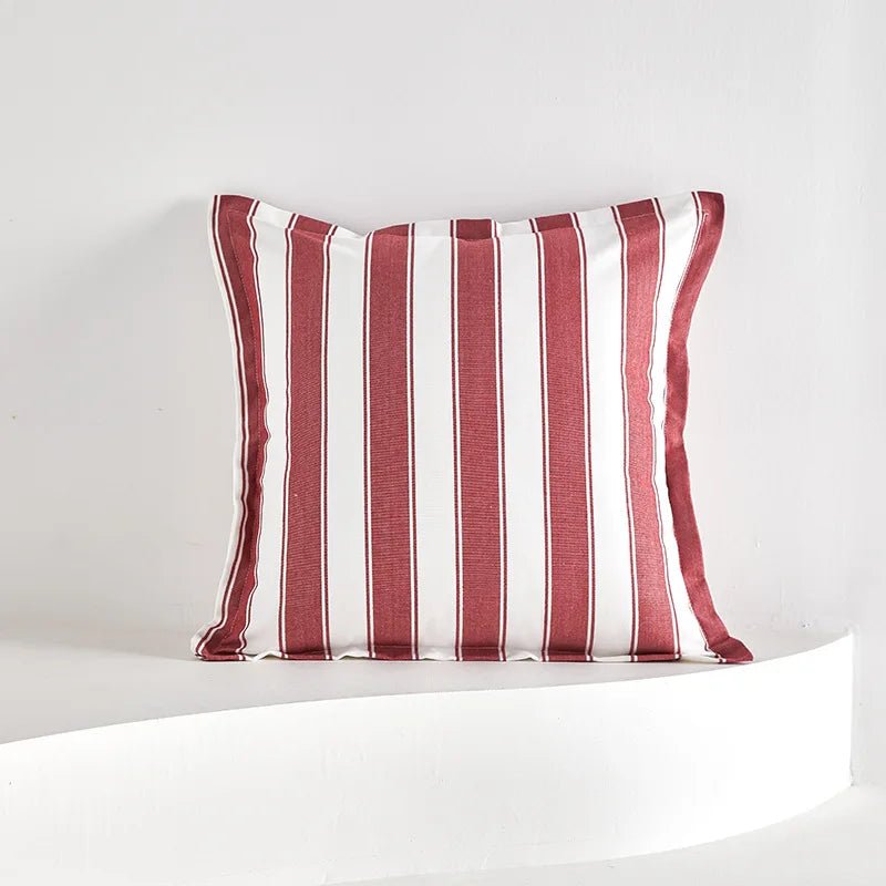 Red Striped Tassel Pillow Cover - Pillow Bay