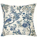 Retro Blue Floral Bird Pillow Cover - Pillow Bay