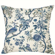 Retro Blue Floral Bird Pillow Cover - Pillow Bay – image 6