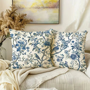 Retro Blue Floral Bird Pillow Cover - Pillow Bay – image 5