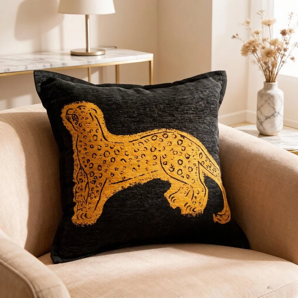 Retro Brown Leopard Throw Pillow Cover - Pillow Bay