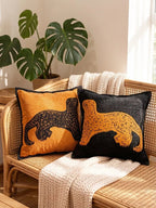 Retro Brown Leopard Throw Pillow Cover - Pillow Bay