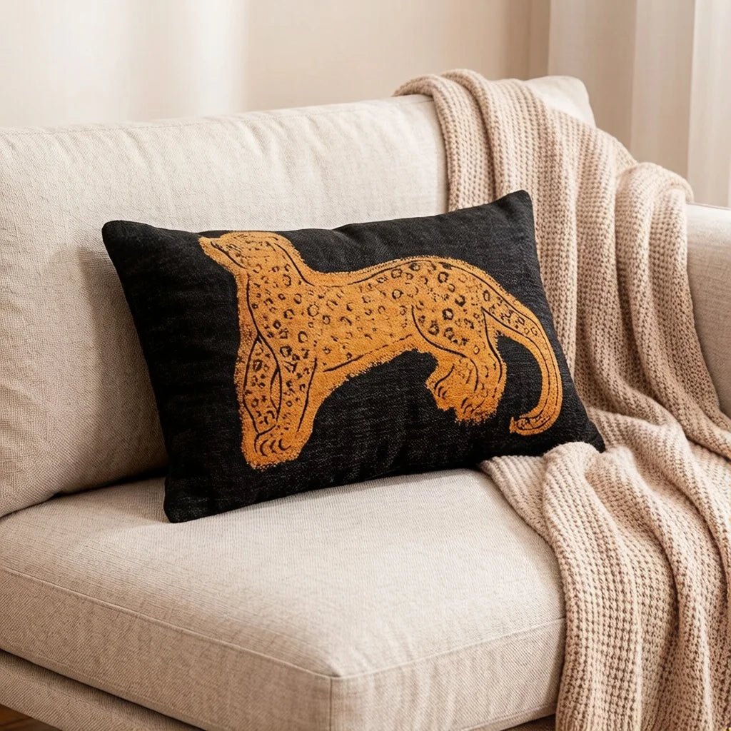Retro Brown Leopard Throw Pillow Cover - Pillow Bay