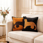 Retro Brown Leopard Throw Pillow Cover - Pillow Bay