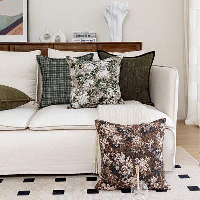 Retro Floral Wool Blend Pillow - Pillow Bay – alternate view