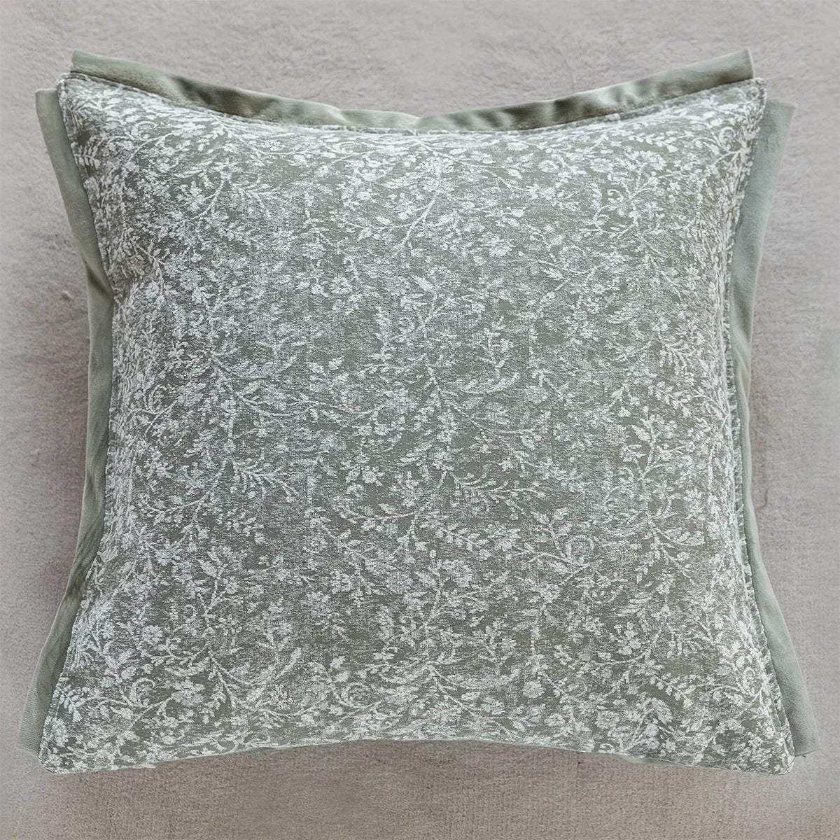 Retro Green Plant Jacquard Pillow Cover - Pillow Bay