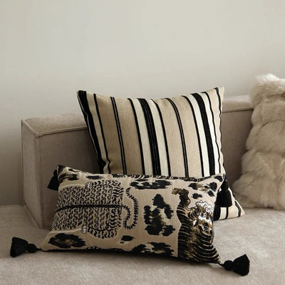 Retro Leopard Stripe Pillow Cover - Pillow Bay – alternate view