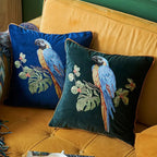 Retro Parrot Embroidered Pillow Cover - Pillow Bay