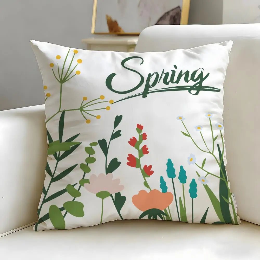 Spring Wildflowers Cushion Cover - Pillow Bay