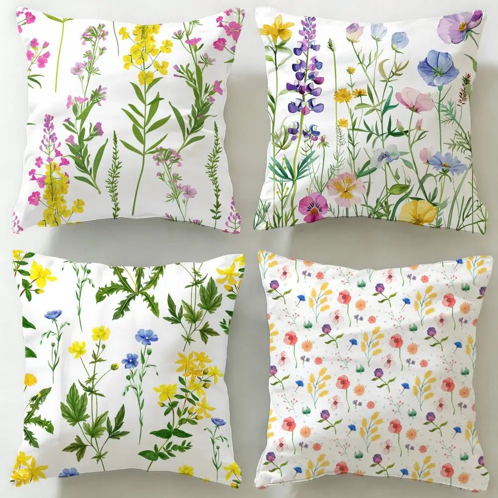Spring Wildflowers Cushion Cover - Pillow Bay