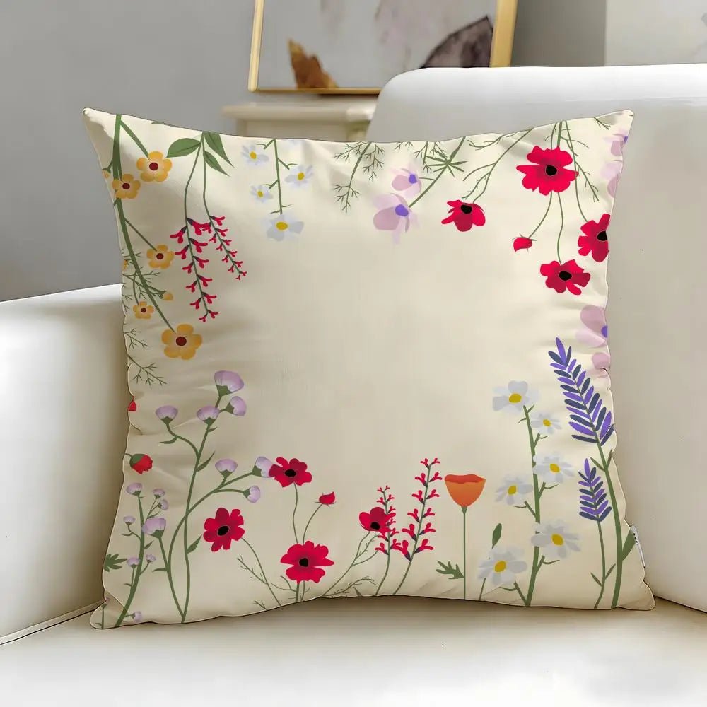 Spring Wildflowers Cushion Cover - Pillow Bay