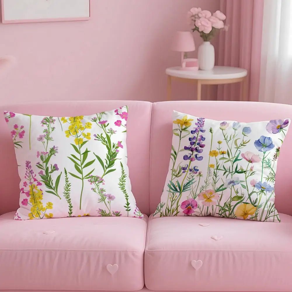 Spring Wildflowers Cushion Cover - Pillow Bay