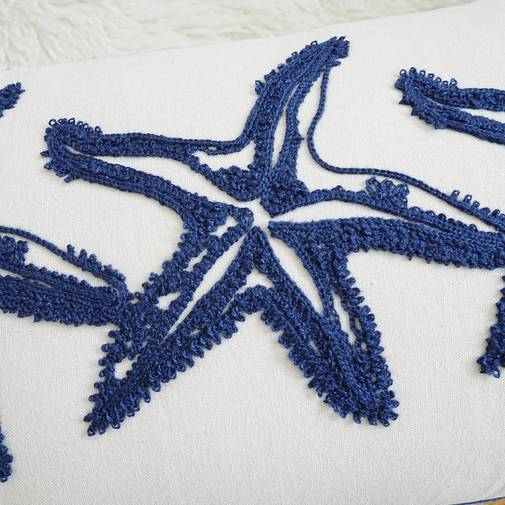 Starfish Embroidered Pillow Cover - Pillow Bay