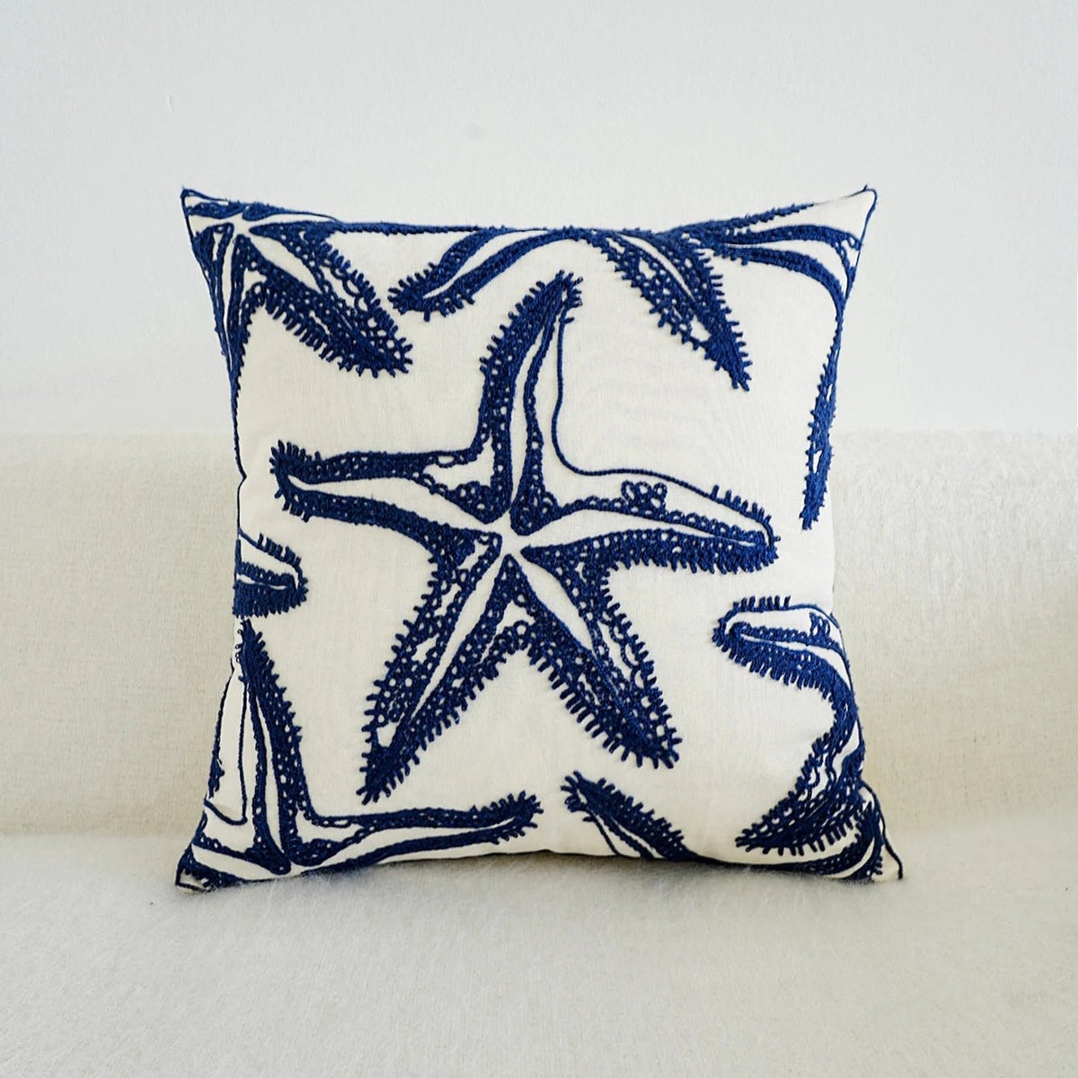 Starfish Embroidered Pillow Cover - Pillow Bay