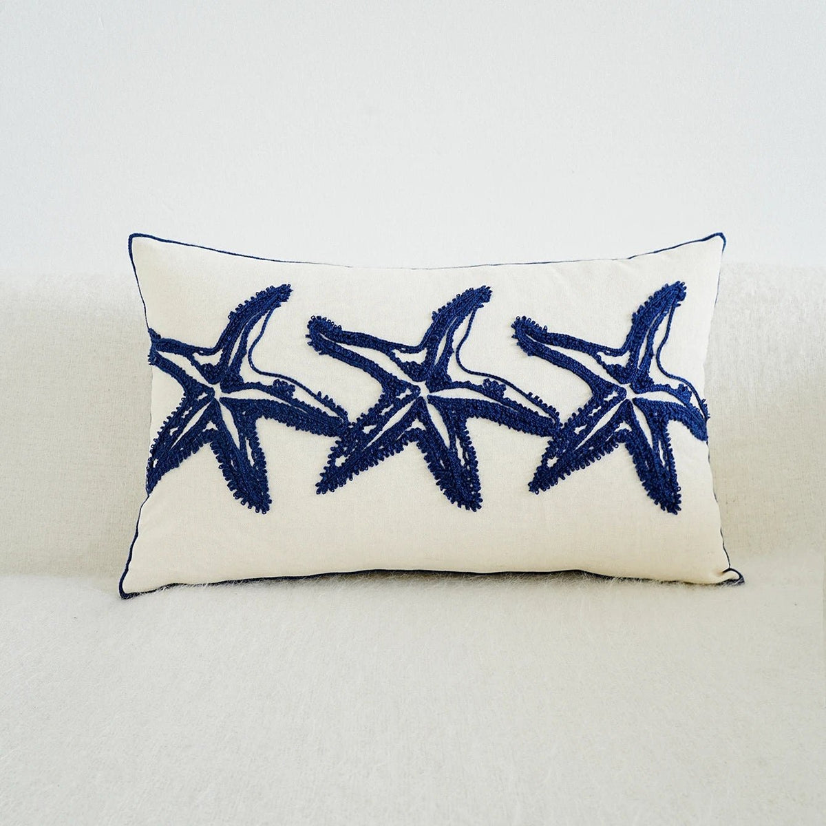 Starfish Embroidered Pillow Cover - Pillow Bay