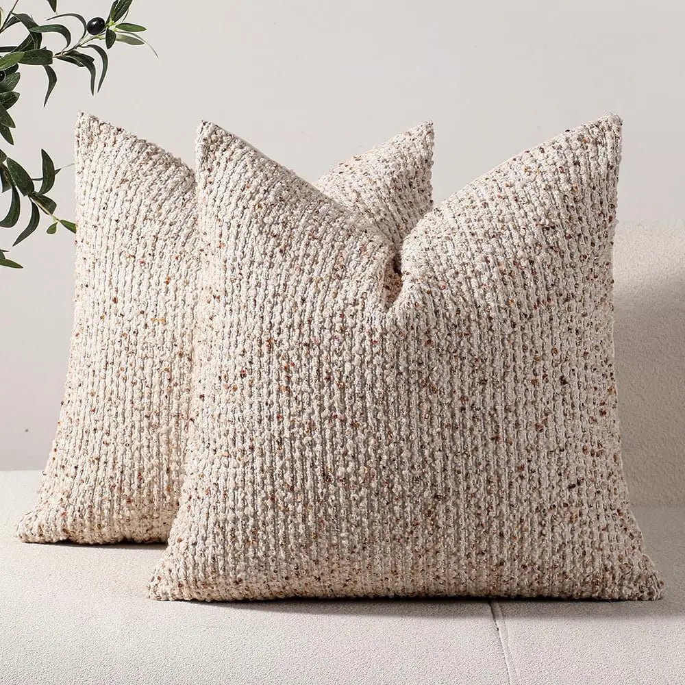 Striped Boucle Throw Pillow Covers - Pillow Bay