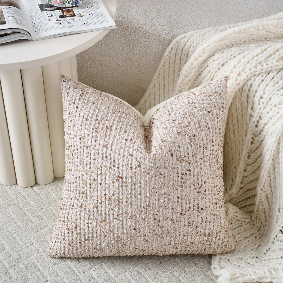 Striped Boucle Throw Pillow Covers - Pillow Bay