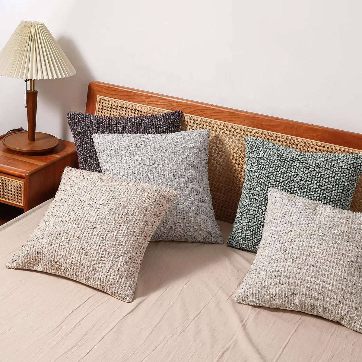 Striped Boucle Throw Pillow Covers - Pillow Bay