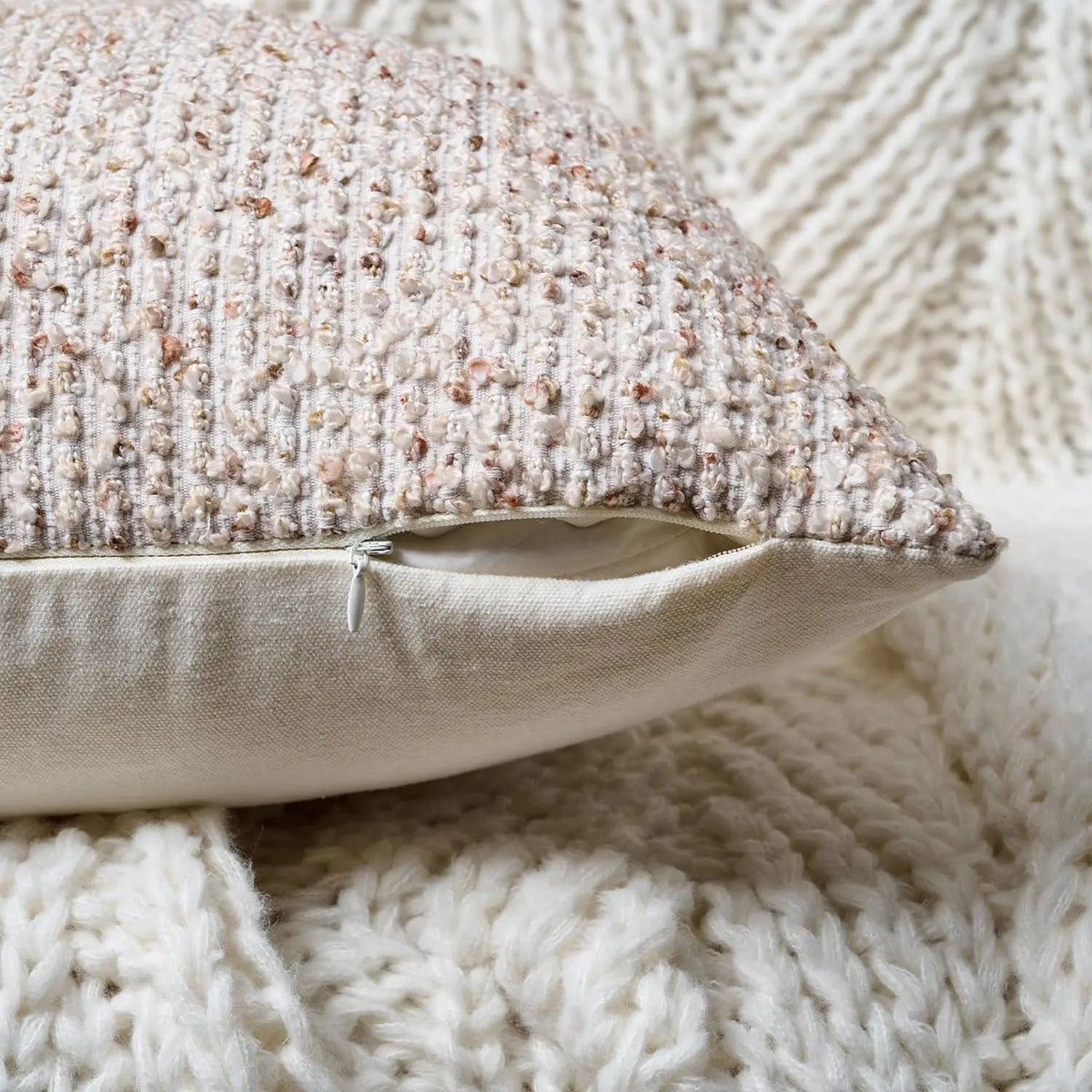 Striped Boucle Throw Pillow Covers - Pillow Bay