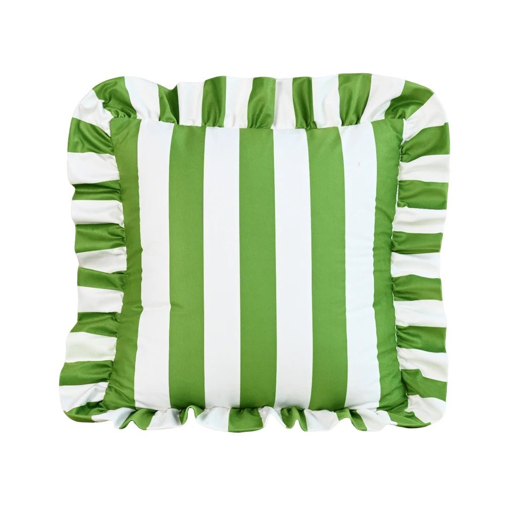 Striped Lace Velvet Pillow Cover - Pillow Bay