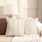Striped Linen Throw Pillow Covers Set - Pillow Bay