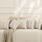 Striped Linen Throw Pillow Covers Set - Pillow Bay