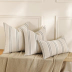Striped Linen Throw Pillow Covers Set - Pillow Bay
