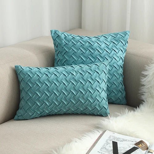 Suede Blue Velvet Cushion Cover - Pillow Bay