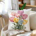 Tulip Floral Spring Pillow Cover - Pillow Bay