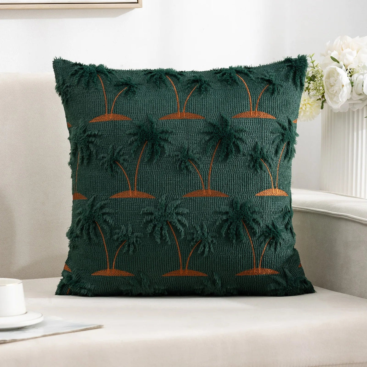 Velvet Butterfly Palm Tree Pillow Cover - Pillow Bay