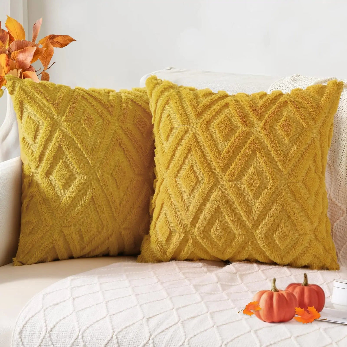 Velvet Solid Throw Pillow Covers - Pillow Bay