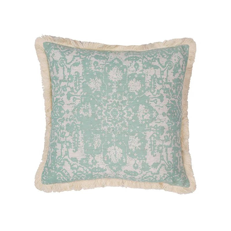 Vintage Blue Green Tassel Pillow Cover - Pillow Bay