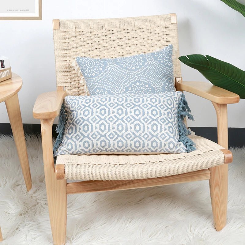 Vintage Blue Green Tassel Pillow Cover - Pillow Bay