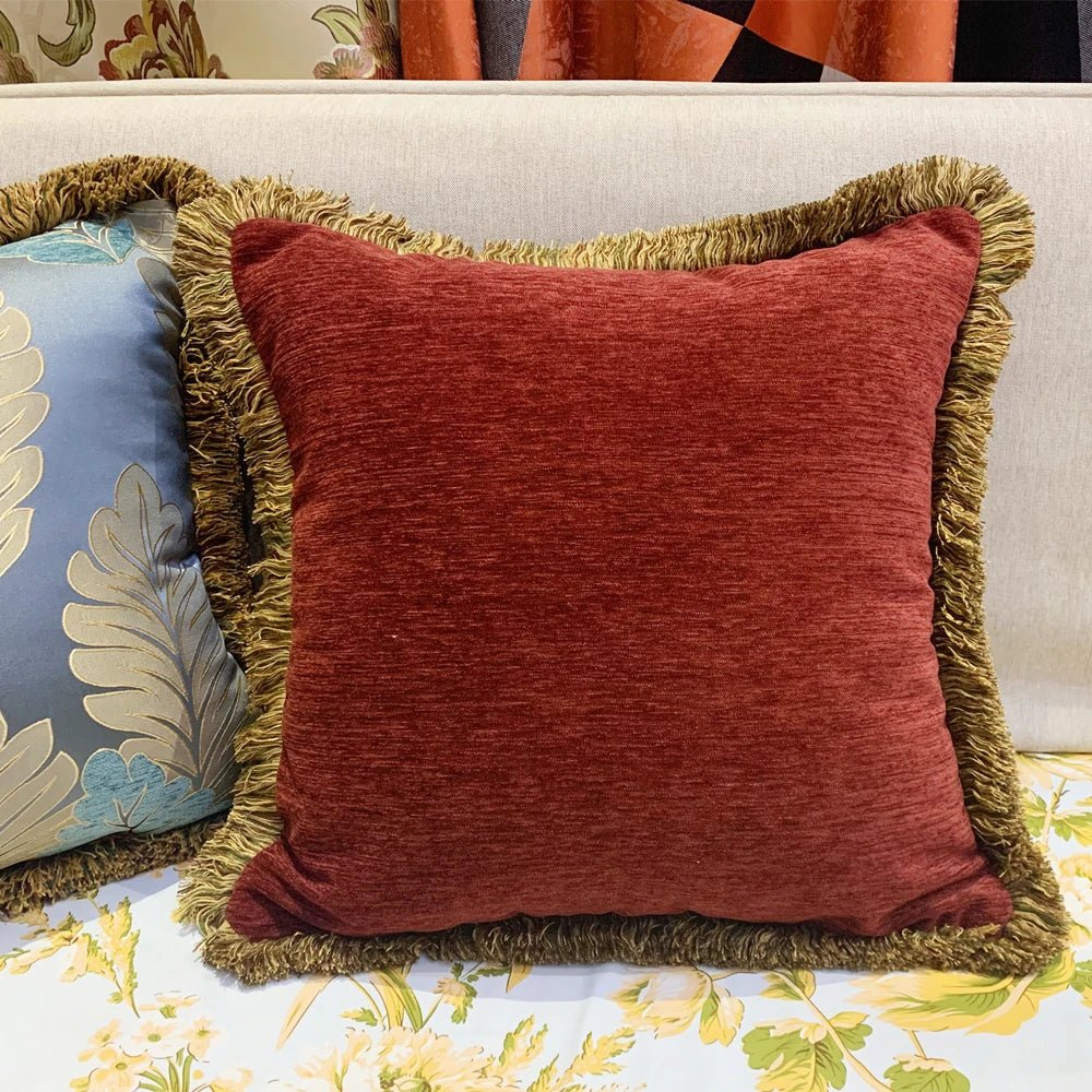 Vintage Chenille Fringe Pillow Cover - Pillow Bay