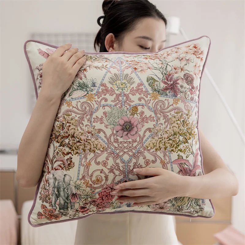 Vintage Floral Velvet Pillow Cover - Pillow Bay