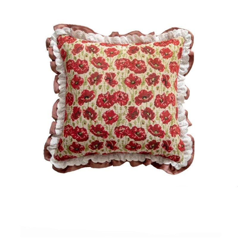 Vintage Jacquard Floral Pillow Cover - Pillow Bay