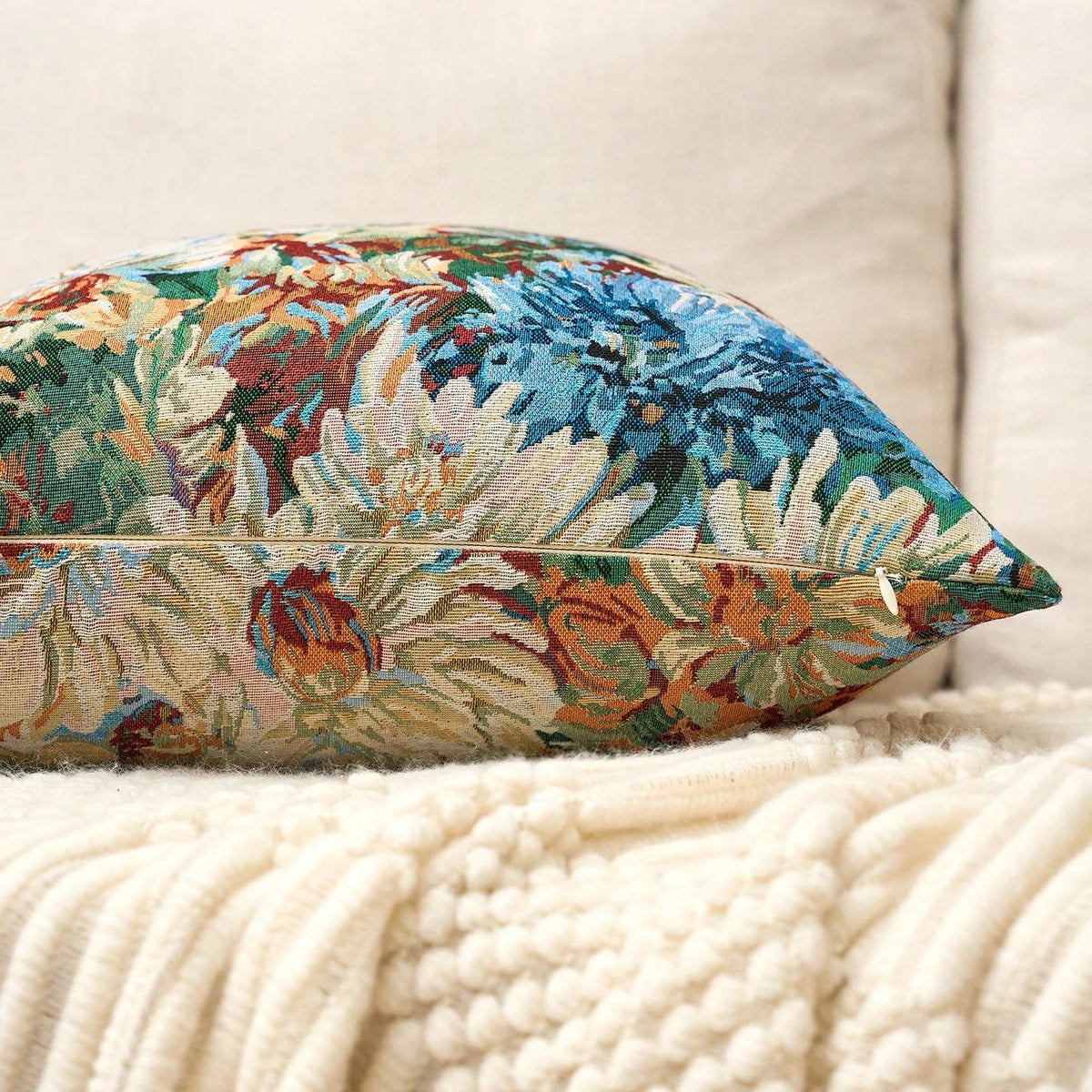 Vintage Oil Floral Pillow Cover - Pillow Bay