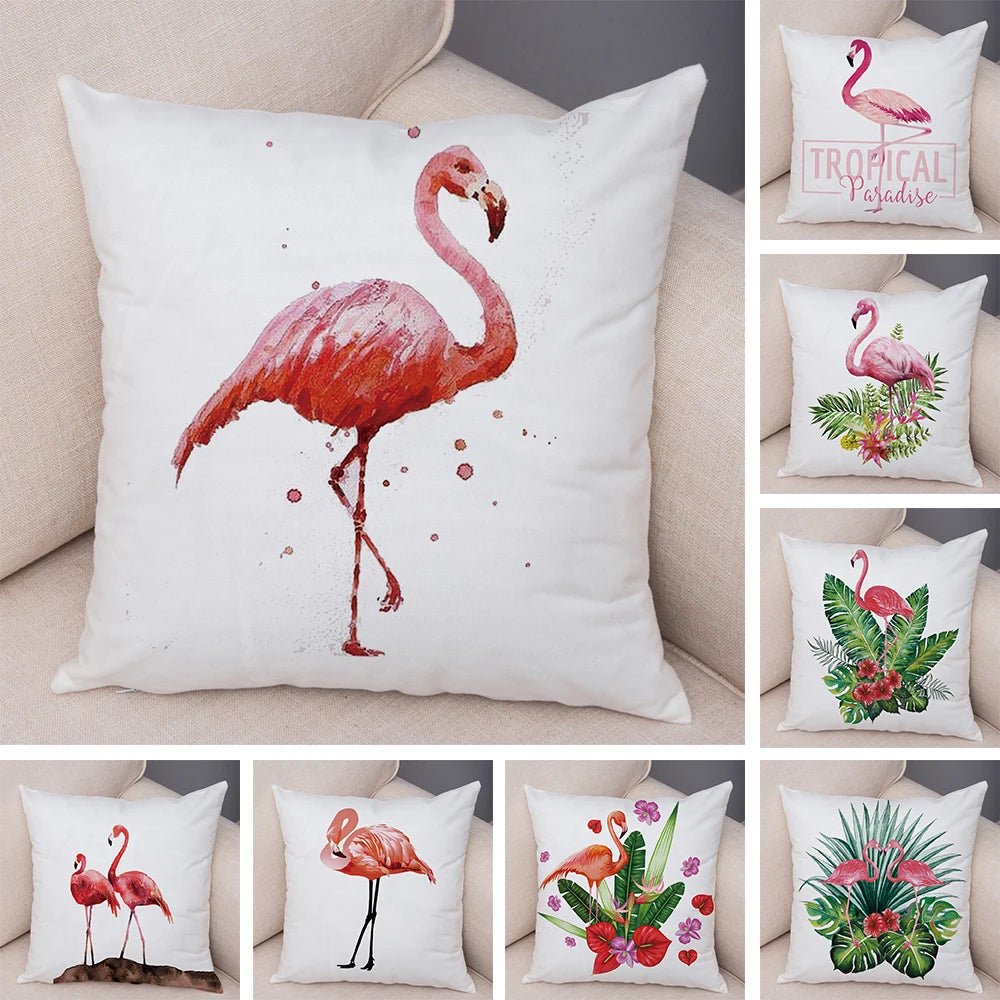 Watercolor Flamingo Pillow Cover - Pillow Bay
