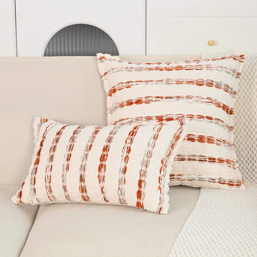 Yarn Dyed Bubble Stripe Pillow Cover - Pillow Bay